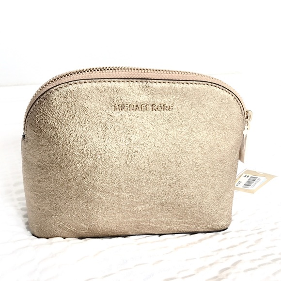 Michael Kors Handbags - LAST 1 ⭐️ MK gold tone glitter leather pouch
